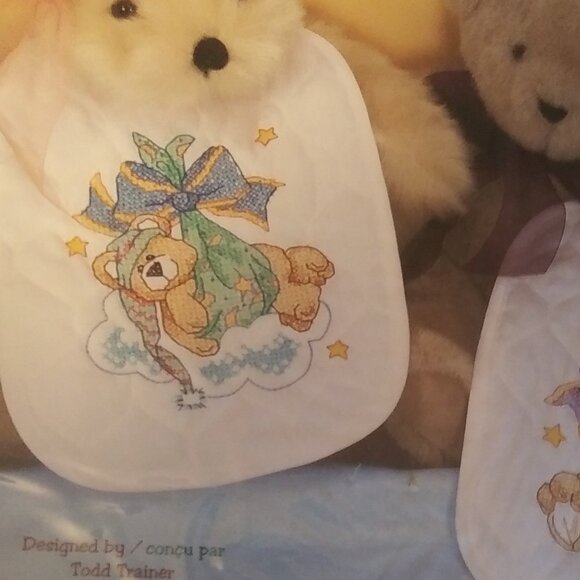 Dimensions Baby Hugs cross stitch kit bear bundles bibs Kit Made in the USA - Picture 10 of 13